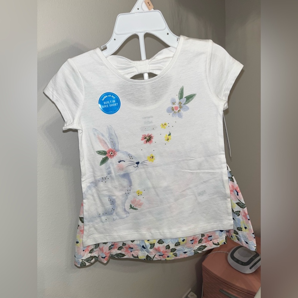 Carters bunny rabbit skort set